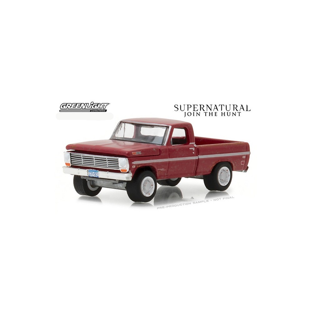 GREENLIGHT 44800 F SUPERNATURAL 1969 FORD F-100 PICK UP TRUCK 1/64 RED 
