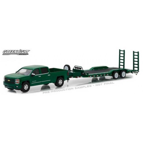 Greenlight Hitch and Tow Series 14 - 2015 Chevy Silverado with Car Hauler Trailer