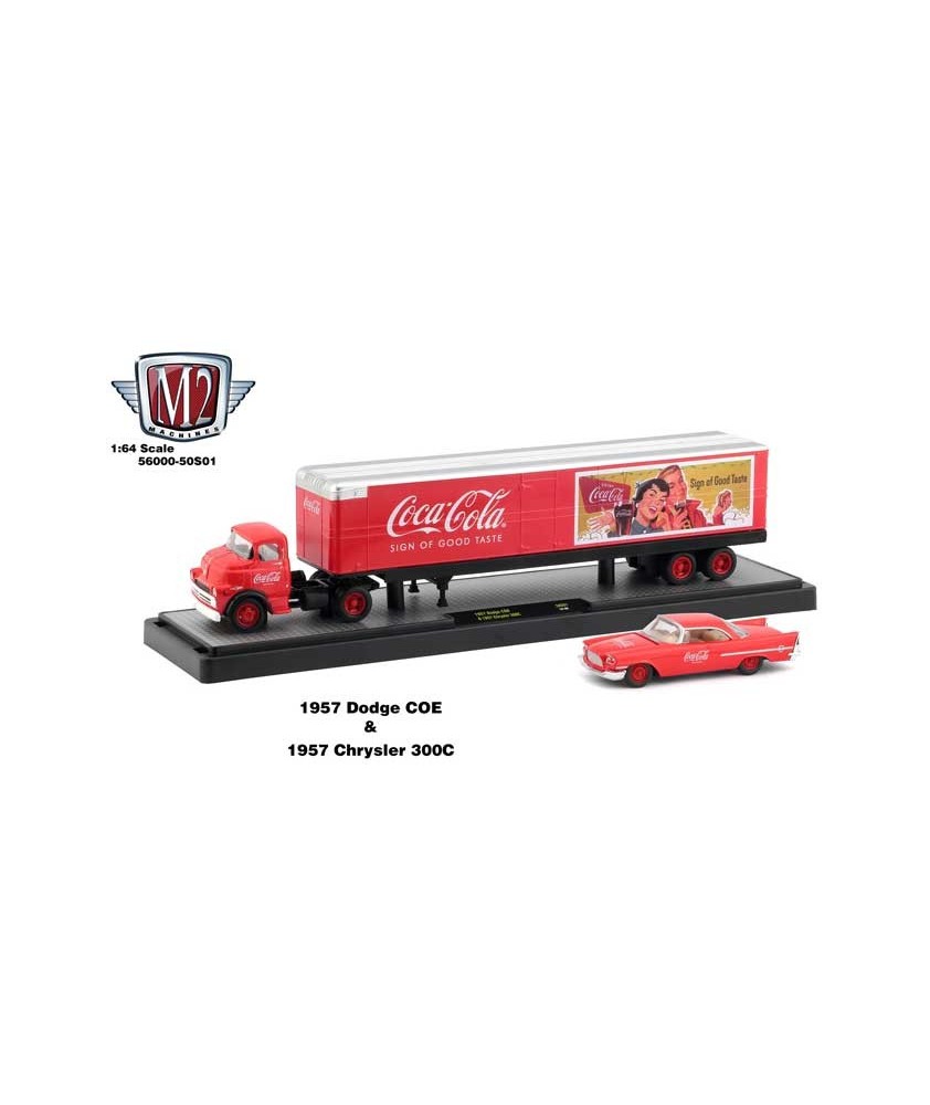 M2 Machines Coca-Cola Haulers - 1957 Dodge COE and 1957 Chrylers 300C