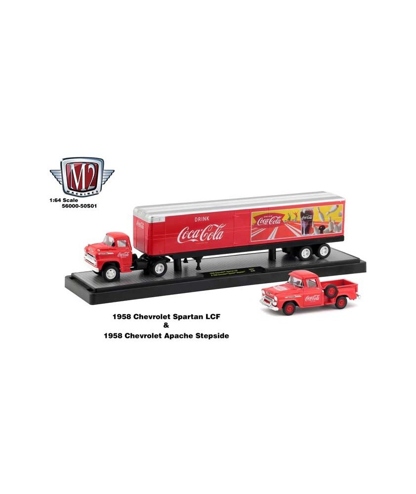 M2 Machines Coca-Cola Haulers - 1958 Chevy Spartan LCF and 1958 Chevy Apache