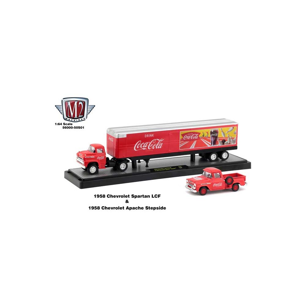 M2 Machines Coca-Cola Haulers - 1958 Chevy Spartan LCF and 1958 Chevy Apache