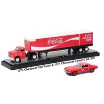 M2 Machines Coca-Cola Haulers - 1970 Chevy C60 Truck with 1971 Chevy Camaro SS 396