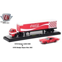 M2 Machines Coca-Cola Haulers - 1970 Dodge L600 Truck and 1970 Dodge Super Bee 383