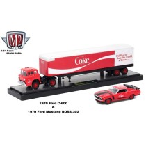 M2 Machines Coca-Cola Haulers - 1970 Ford C-600 and 1970 Ford Mustang BOSS 302