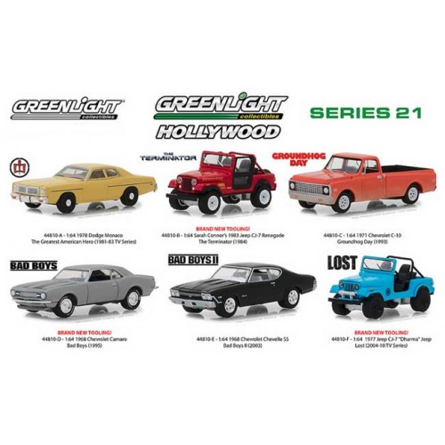 Greenlight Hollywood Series 21 - Six Car Set