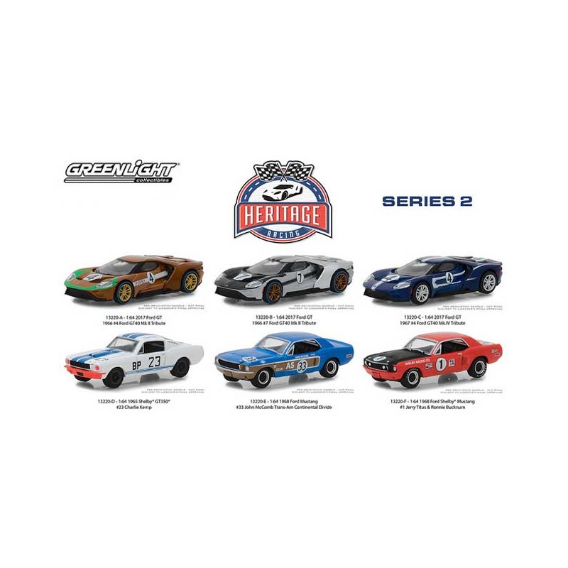 1/43 Greenlight Ford GT 2017 2 Ford GT Heritage Edition Barett Jackson Las Vegas 