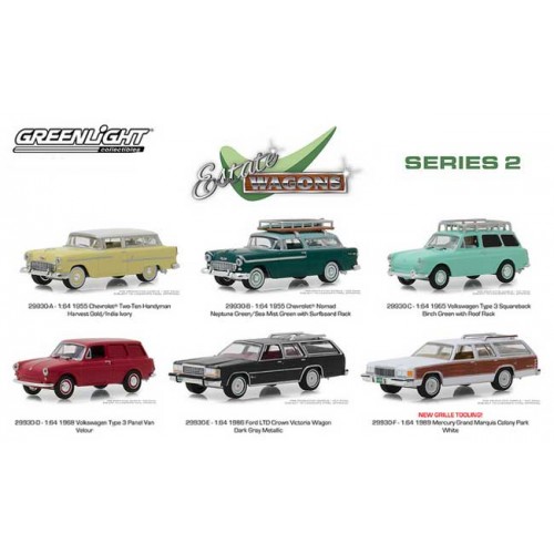 Greenlight Estate Wagons Series 2 - Six Car Set