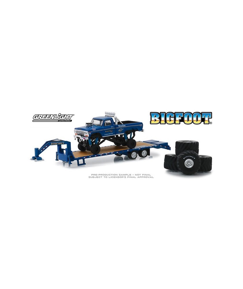 Greenlight Hobby Exclusive - Bigfoot Ford F-250 Monster Truck on Gooseneck Trailer