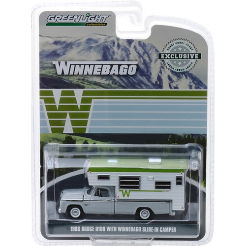 Greenlight Hobby Exclusive - 1966 Dodge D-100 with Slide-In Camper