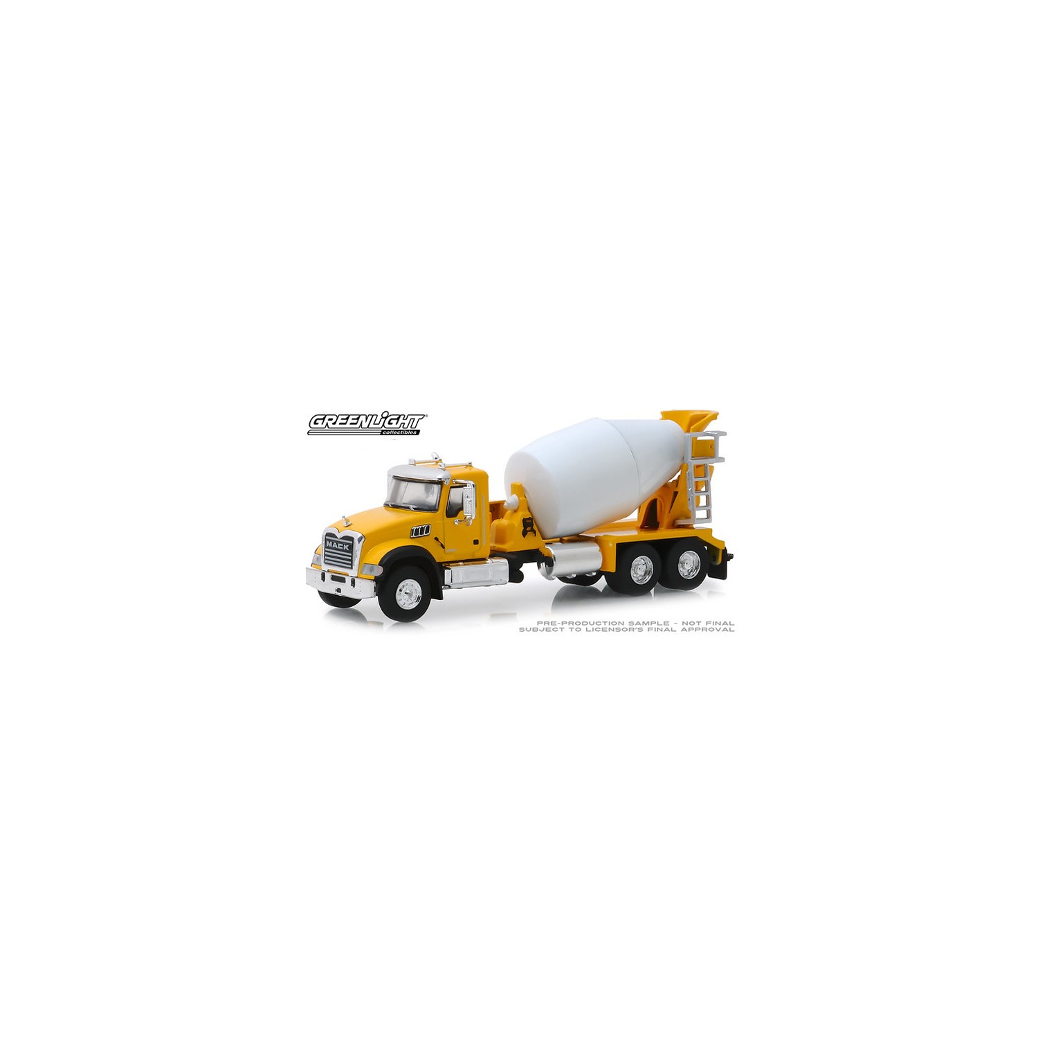 Trucks 8-2019 Mack Granite Cement Mixer GreenLight 1:64 S.D White 45080-B