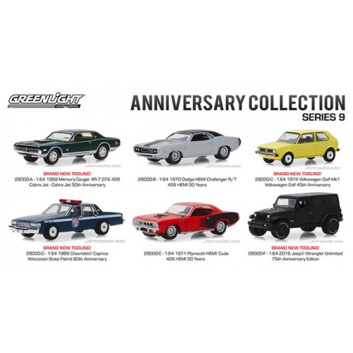 Greenlight Anniversary Collection Series 9 - Six Car Set