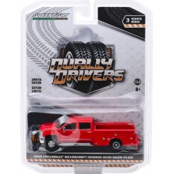 Greenlight Dually Drivers Series 3 - 2018 Chevy Silverado 3500 with Service Bed and Snow Plow