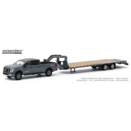 Greenlight Hitch and Tow Series 19 - 2018 Nissan Titan and Gooseneck Trailer