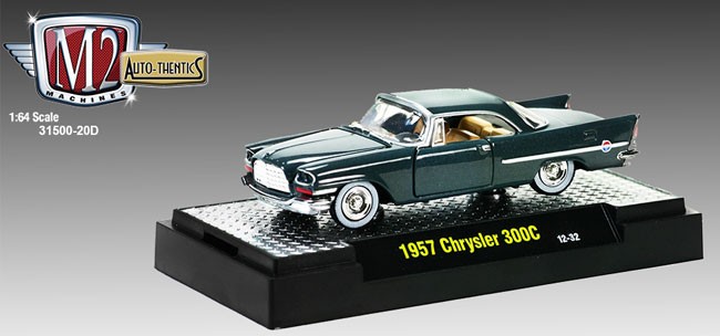 M2 Machines by M2 Collectible Auto-Thentics 1957 Chrysler 300C 10-20 Metallic Blue Details Like NO Other!