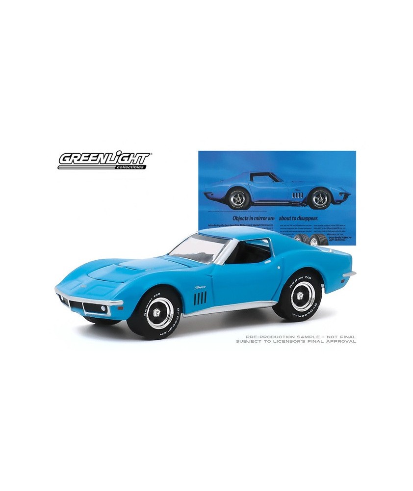 Greenlight Hobby Exclusvie BF Goodrich Vintage Ad Cars - 1969 Chevrolet Corvette