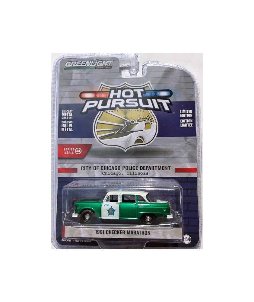 Greenlight Hot Pursuit Series 34 - 1961 Checker Marathon GREEN MACHINE