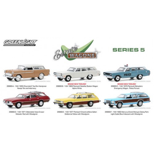 Greenlight Estate Wagons Series 5 - Six Car Set