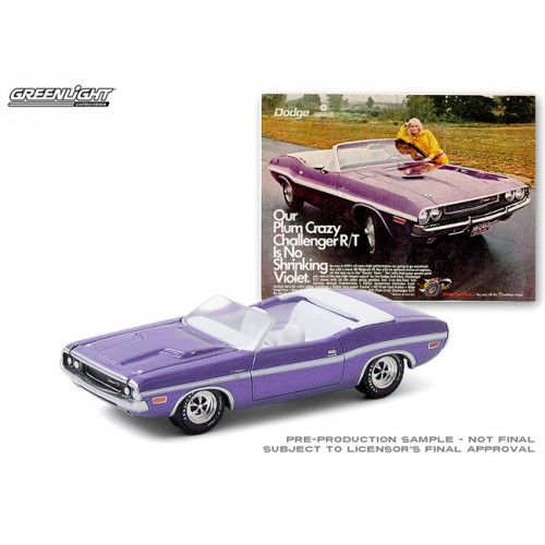 Greenlight Vintage Ad Cars Series 3 - 1970 Dodge Challenger R/T Convertible