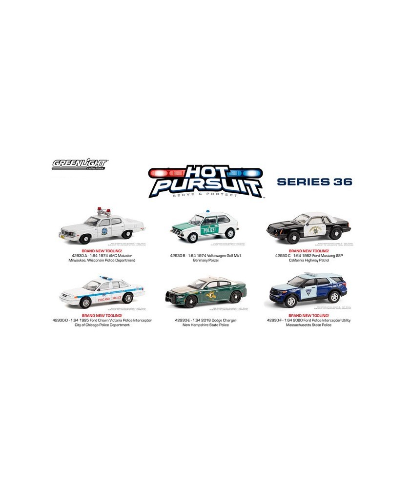 Greenlight Hot Pursuit Series 36 - Six Car Set