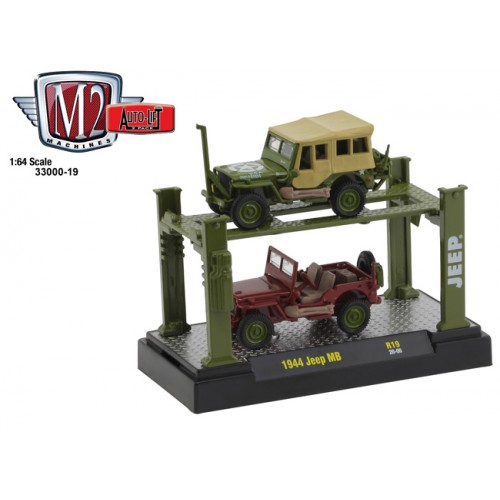 M2 Machines Auto-Lift Release 19 - 1944 Willys MB Jeep Set