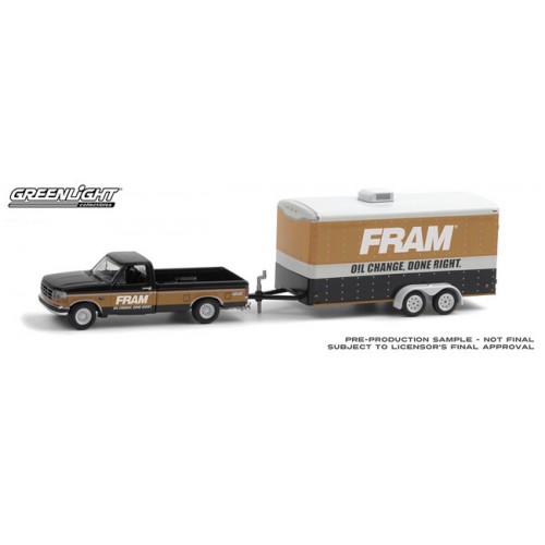 Greenlight Hitch and Tow Series 21 - 1994 Ford F-150 XLT with Enclosed Car Hauler