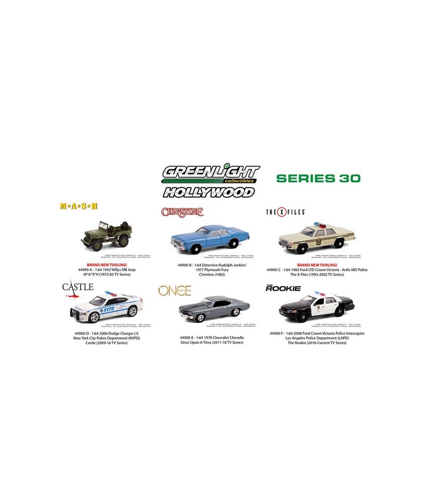 Greenlight Hollywood Series 30 - Six Car Set