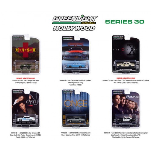 Greenlight Hollywood Series 30 - Six Car Set
