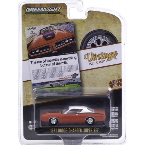 Greenlight Vintage Ad Cars Series 4 - 1971 Dodge Charger Super Bee
