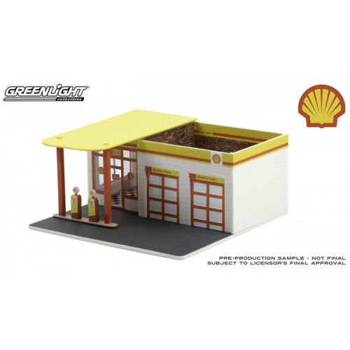 Greenlight Mechanics Corner Series 7 - Vintage Gas Station Shell Oil 2