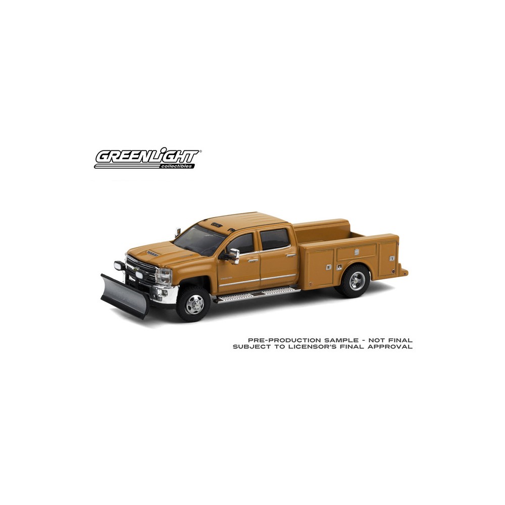 Greenlight Dually Drivers Series 6 - 2018 Chevrolet Silverado 3500 Dually with Service Bed and Snow Plow