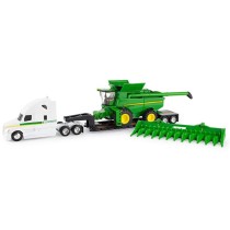 Ertl John Deere S780 Combine with Freightliner and Lowboy Trailer