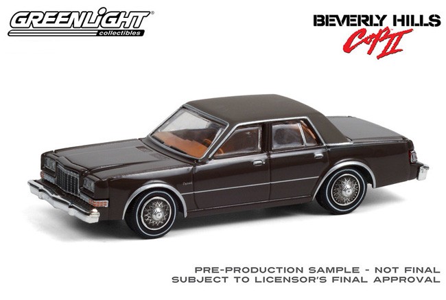 1987 Movie Hollywood Series 1/64 Diecast Model Car by Greenlight 44910 B 1982 Dodge Diplomat Brown with Vinyl Brown Top Beverly Hills Cop II 