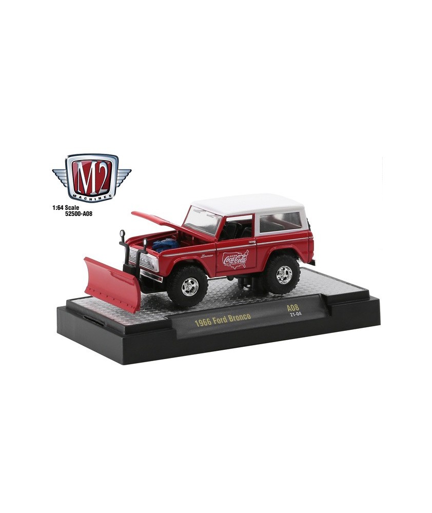 M2 Machines Coca-Cola Release A08 - 1966 Ford Bronco with Snow Plow