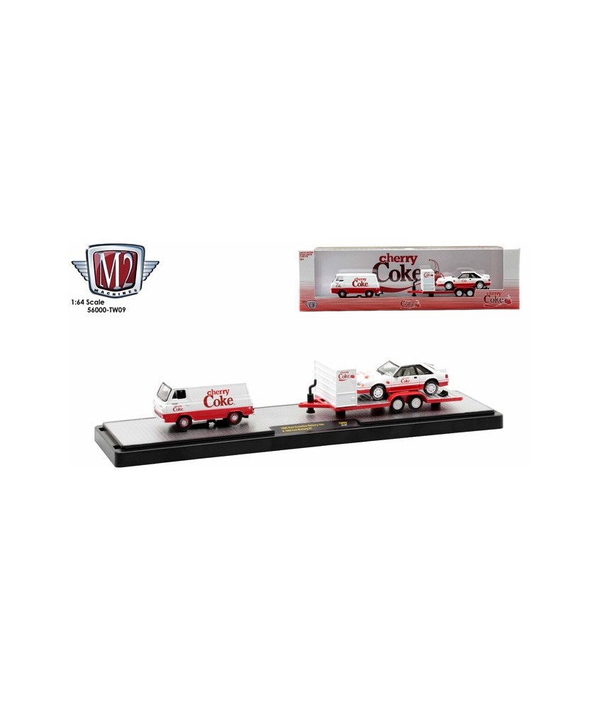 M2 Machines Coca-Cola Haulers Release TW09 - 1965 Ford Econoline Van with 1990 Ford Mustang GT