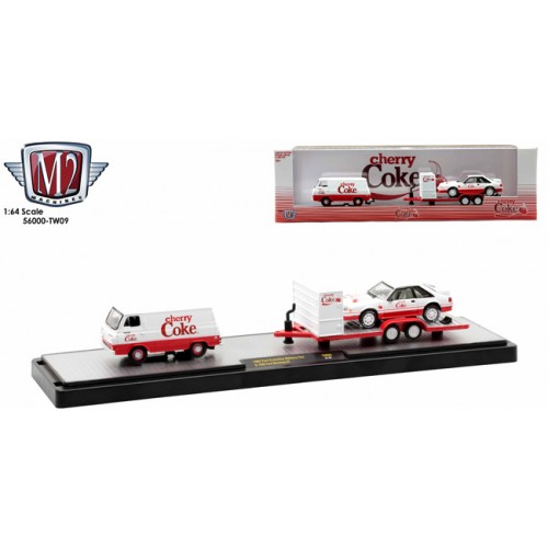 M2 Machines Coca-Cola Haulers Release TW09 - 1965 Ford Econoline Van with 1990 Ford Mustang GT