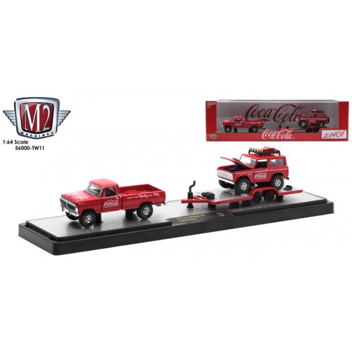 M2 Machines Coca-Cola Haulers Release TW11 - 1972 Ford F-250 Explorer with 1966 Ford Bronco