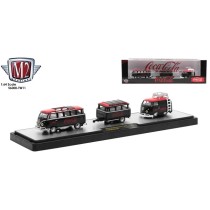 M2 Machines Coca-Cola Haulers Release TW11 - 1960 Volkswagen Microbus with Camper Trailer and 1960 Volkswagen Delivery Van