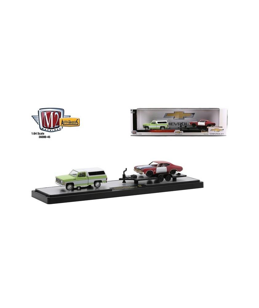 M2 Machines Auto-Haulers Release 45 - 1973 Chevy Cheyenne 10 with 1970 Chevy Chevelle Malibu SS 454