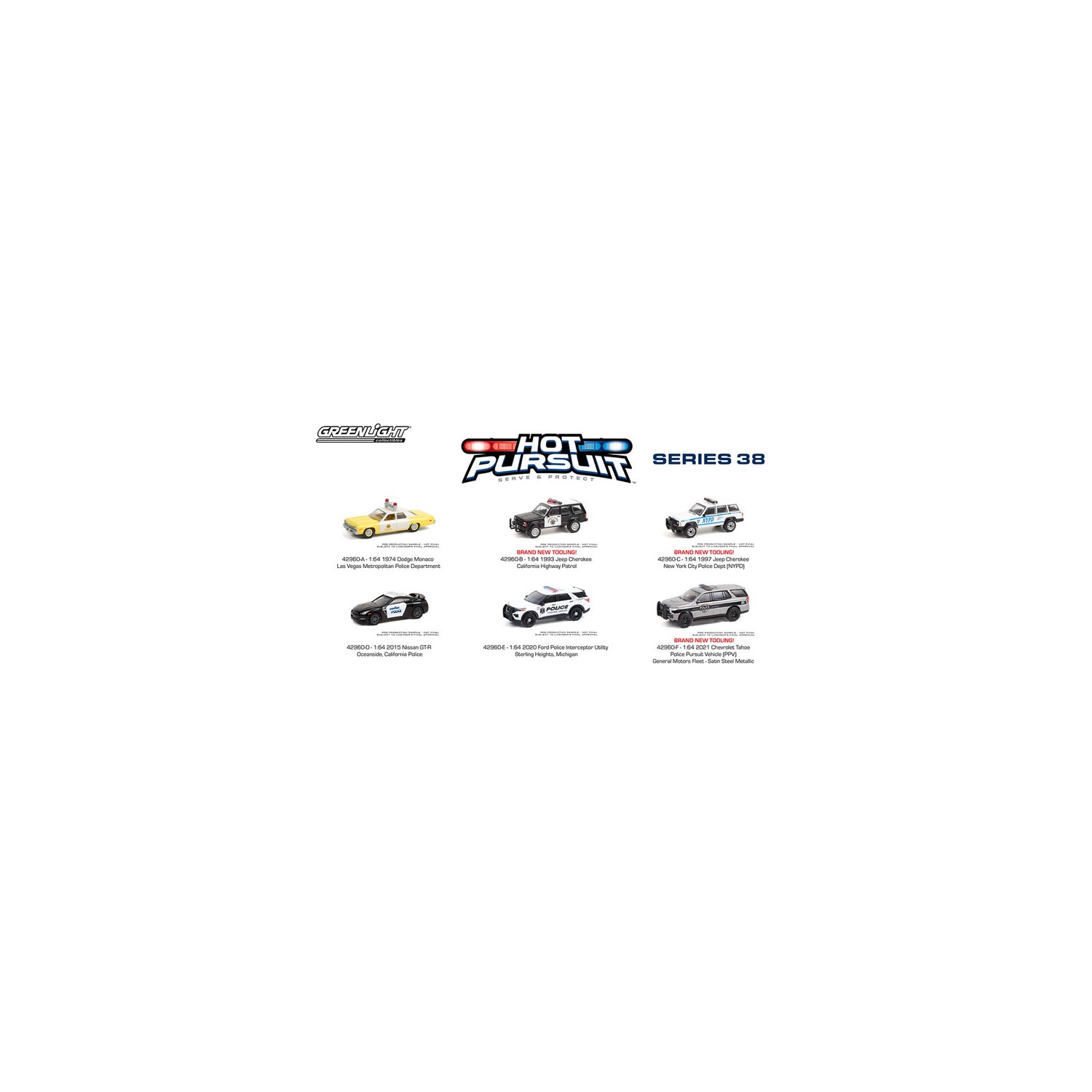 Greenlight Hot Pursuit Series 38 - Six Car Set