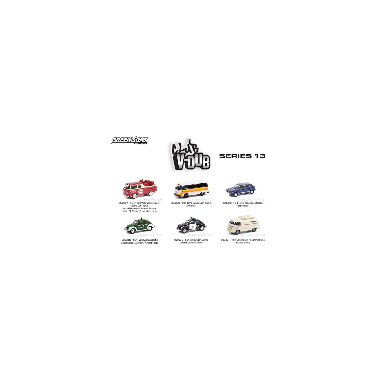 Greenlight Club Vee-Dub Series 13 - Six Car Set