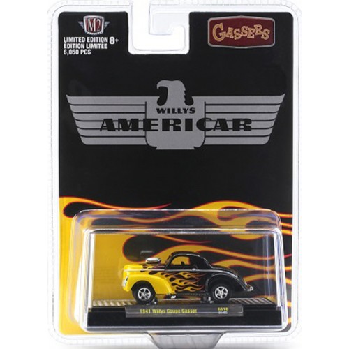 M2 Machines Hobby Exclusive - 1941 Willys Coupe Gasser Black with Flames