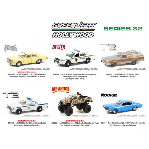 Greenlight Hollywood Series 32 - Six Car Set