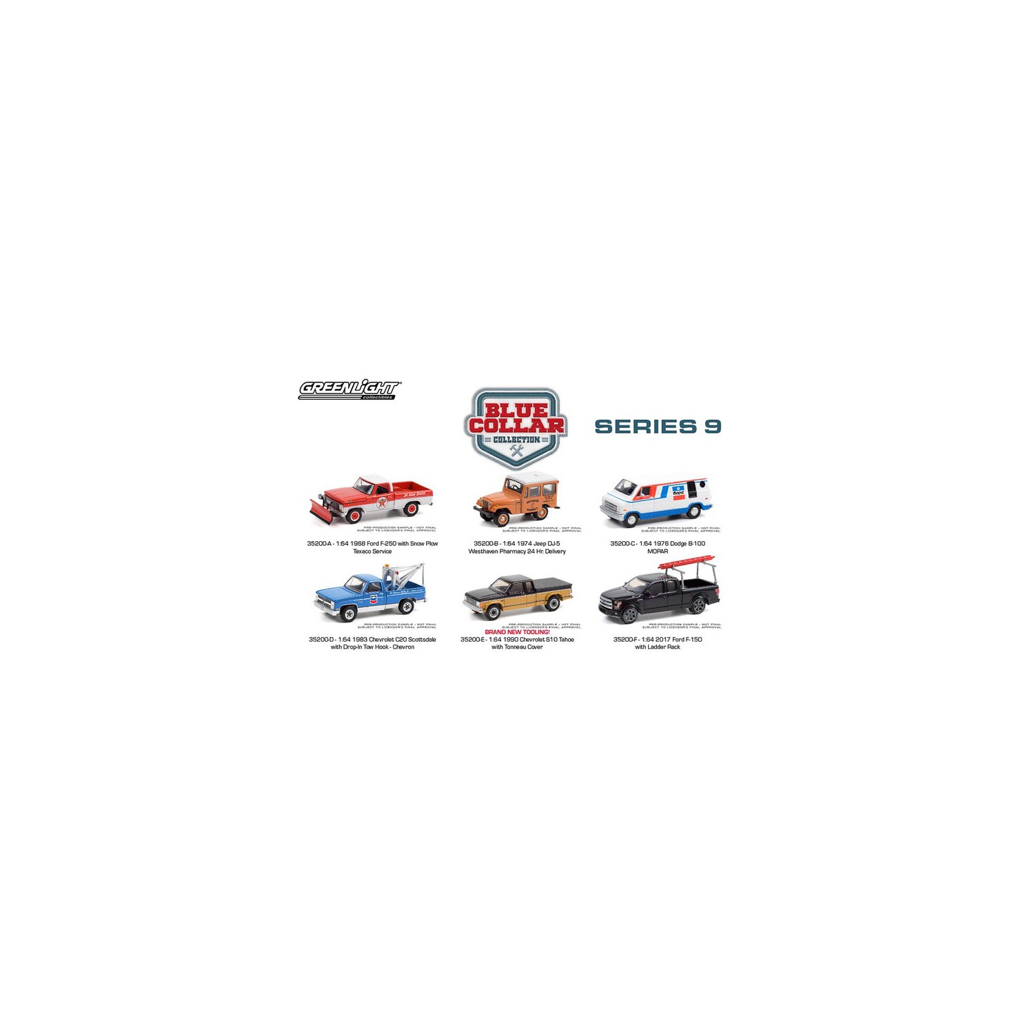 Greenlight Blue Collar Series 9 - Six Truck Set