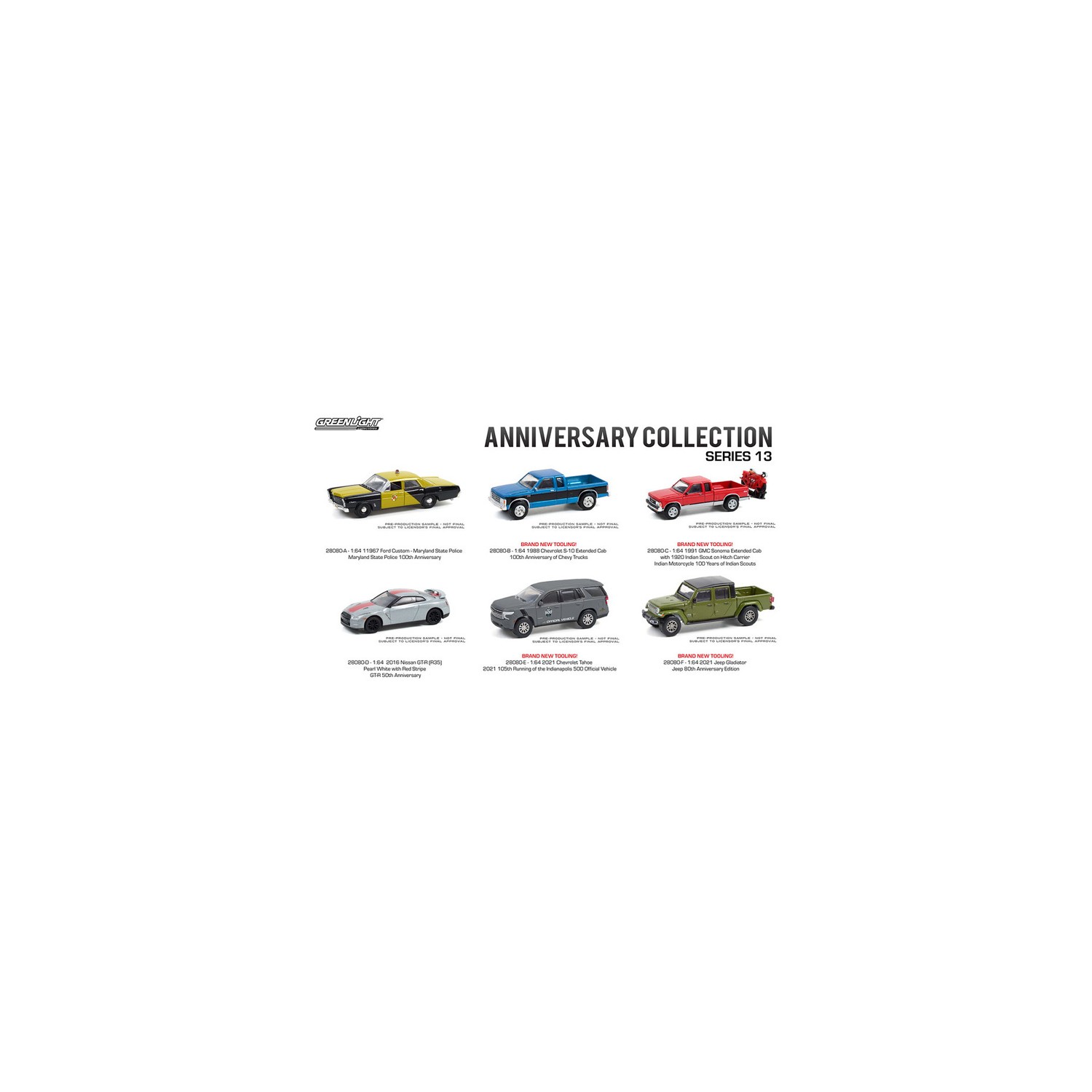 Greenlight Anniversary Collection Series 13 - Six Car Set