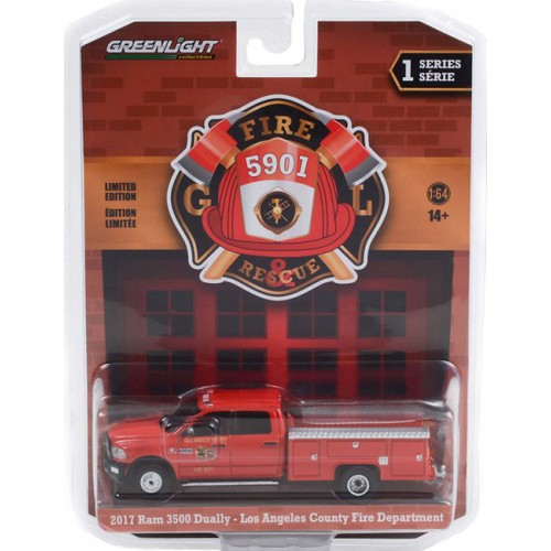 Greenlight Fire and Resue Series 1 - 2017 RAM 3500 Dually Rescue Truck Los Angeles County Fire Department
