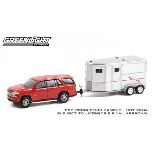 Greenlight Hitch and Tow Series 23 - 2021 Chevrolet Tahoe with Horse Trailer