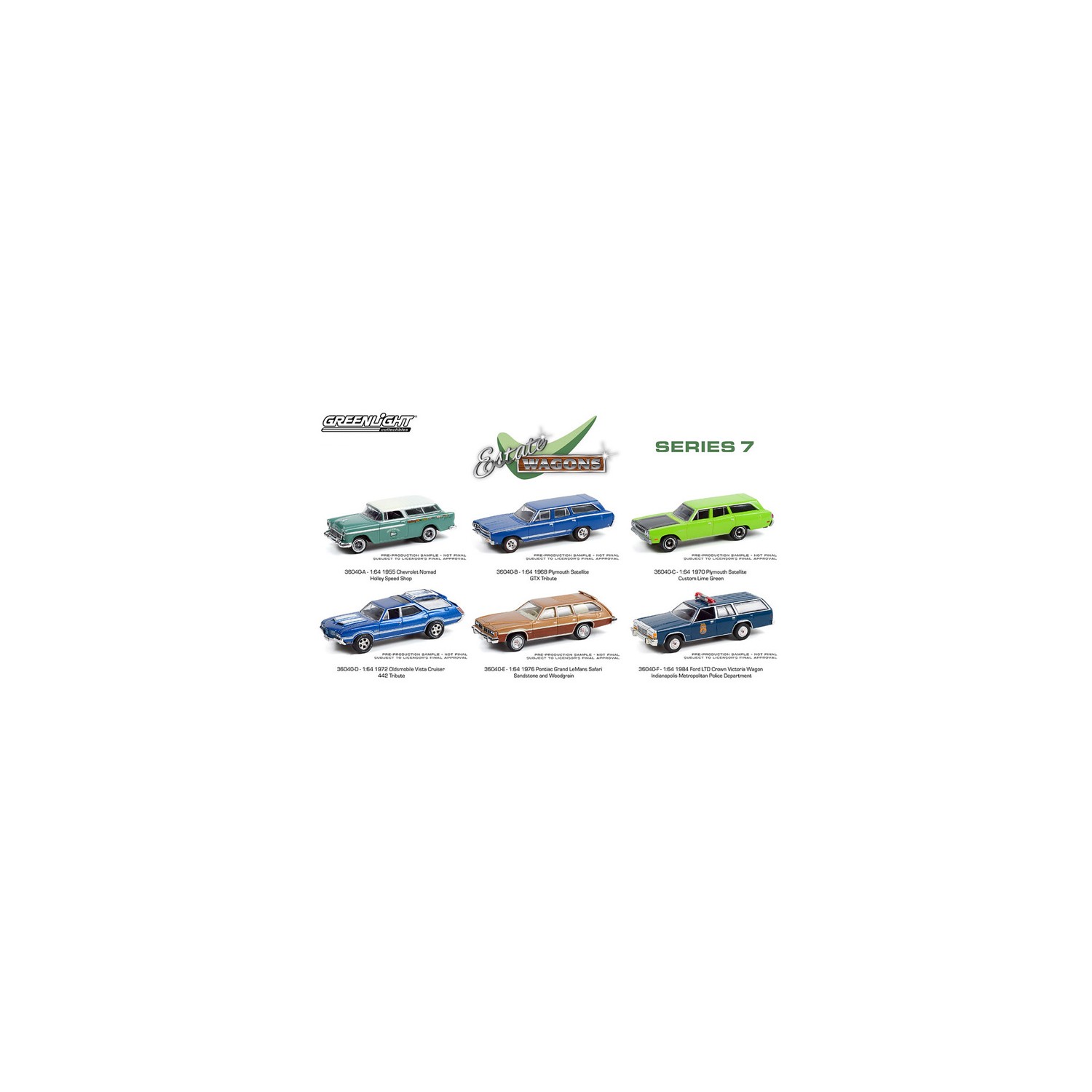 Greenlight Estate Wagons Series 7 - Six Car Set