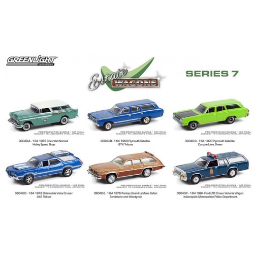 Greenlight Estate Wagons Series 7 - Six Car Set