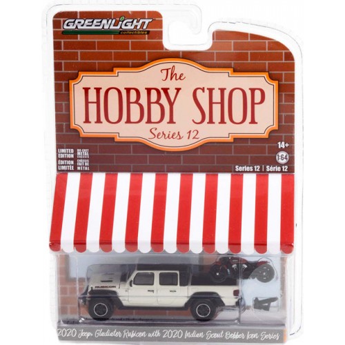 Greenlight The Hobby Shop Series 12 - 2020 Jeep Gladiator Rubicon with 2020 Indian Scout Bobber Icon