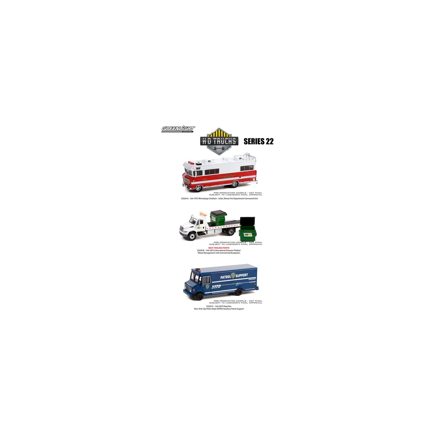 Greenlight H.D. Trucks Series 22 - Three Truck Set